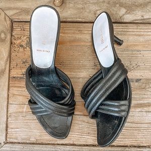 Vintage Miu Miu Kitten Heel Slides / Mules